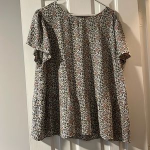 LOFT floral peplum blouse